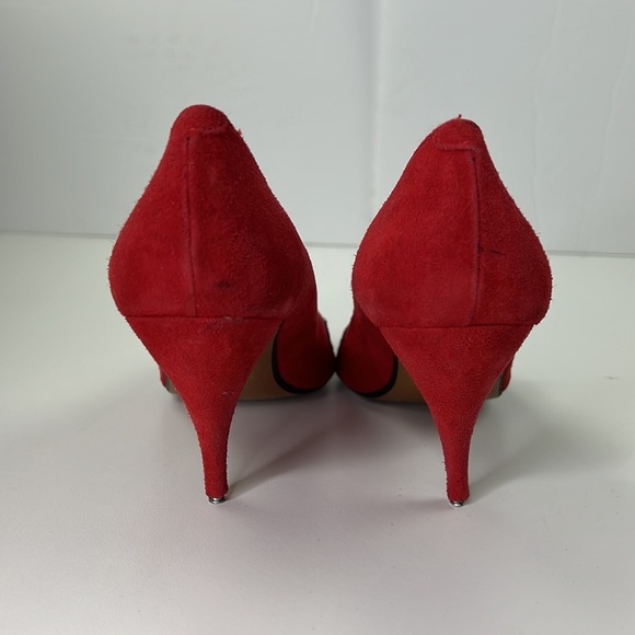 Vintage Giancarlo Rossi Red Suede Heeled Pumps - Picture 9 of 13
